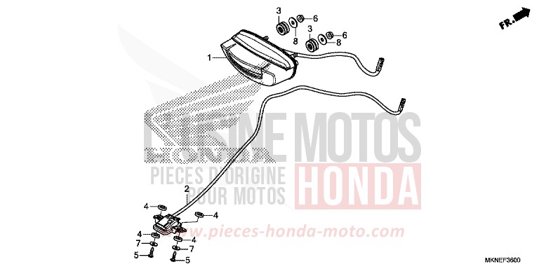 FEU ARRIERE/FEU D'IMMATRICULATION de CBR650R GRAND PRIX RED (R380) de 2019