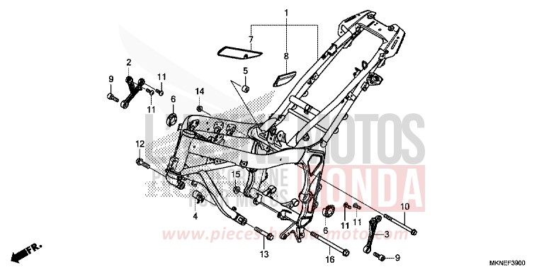 CARROSSERIE DE CHASSIS de CBR650R GRAND PRIX RED (R380) 2019