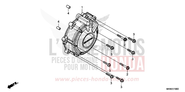 COUVERCLE DE GENERATRICE de CBR650R MAT GUNPOWDER BLACK METALLIC (NH436) de 2019