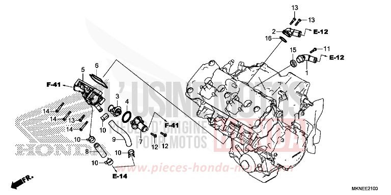 THERMOSTAT de CBR650R MAT GUNPOWDER BLACK METALLIC (NH436) 2019
