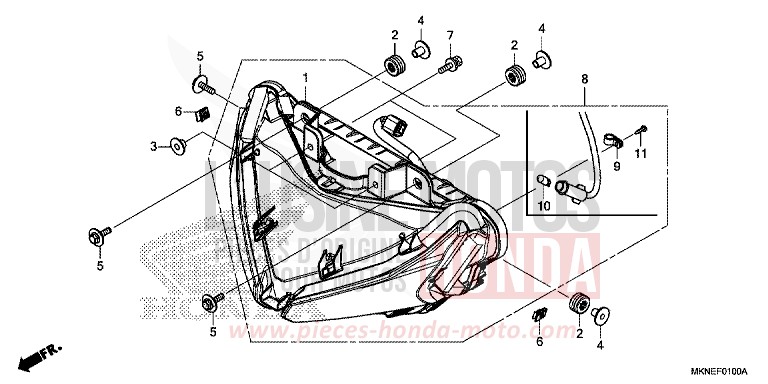 PROJECTEUR de CBR650R MAT GUNPOWDER BLACK METALLIC (NH436) de 2019
