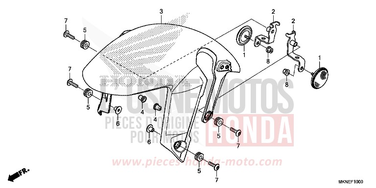 AILE AVANT de CBR650R MAT GUNPOWDER BLACK METALLIC (NH436) 2019