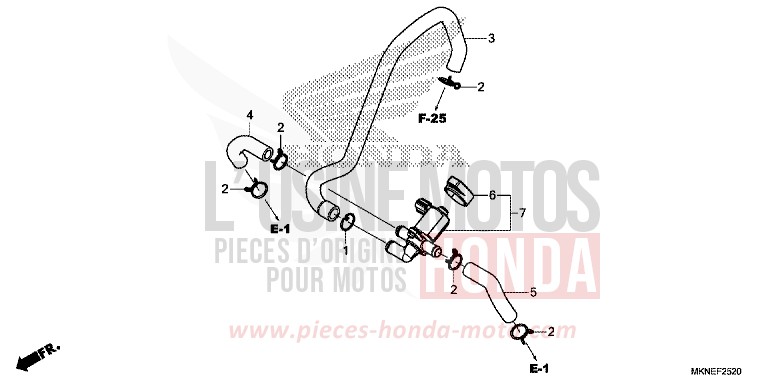 VALVE COMMANDE INJECTION D'AIR de CBR650R MAT GUNPOWDER BLACK METALLIC (NH436) de 2019