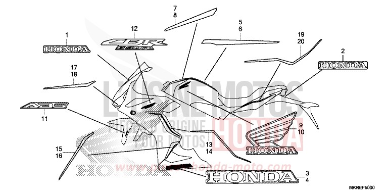 MARQUE (1) de CBR650R MAT GUNPOWDER BLACK METALLIC (NH436) de 2019