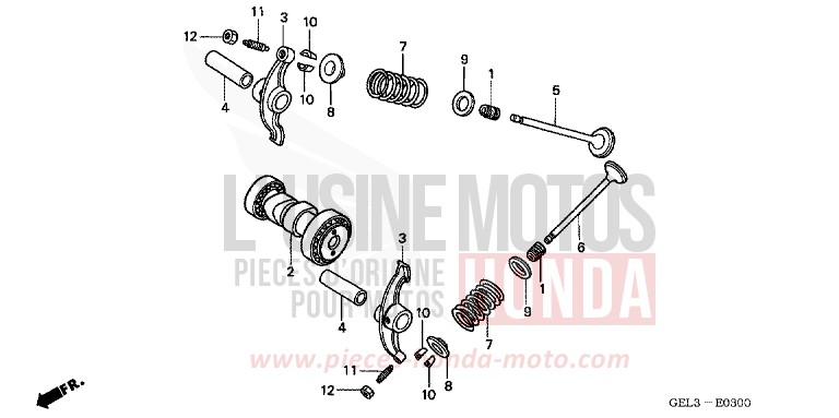 NOCKENWELLE/VENTIL de XR50R FIGHTING RED (R134) de 2002