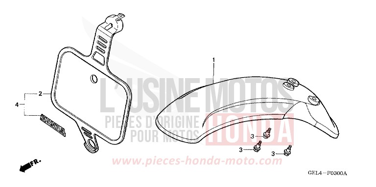 KOTFLUEGEL, VORNE de XR50R FIGHTING RED (R134) de 2002