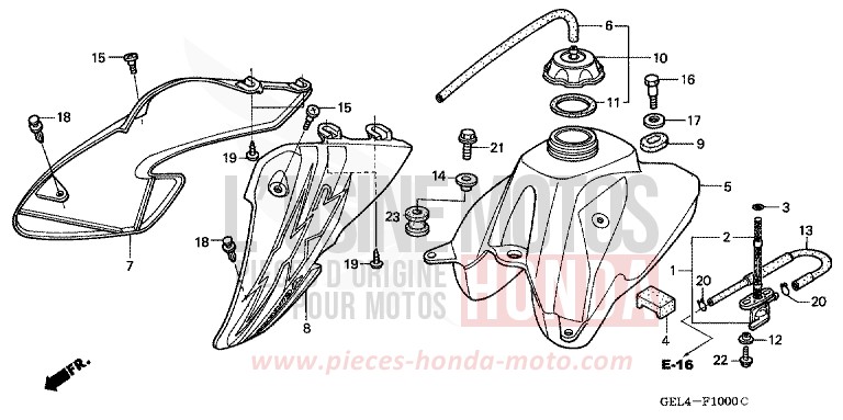 KRAFTSTOFFTANK de XR50R FIGHTING RED (R134) 2002
