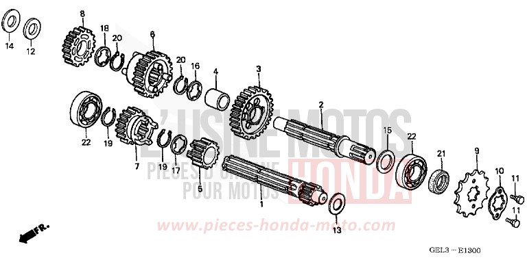 GETRIEBE de XR50R FIGHTING RED (R134) de 2003