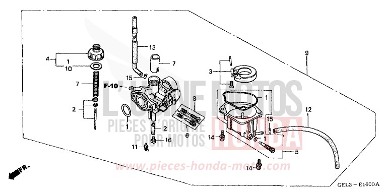 VERGASER de XR50R FIGHTING RED (R134) de 2003