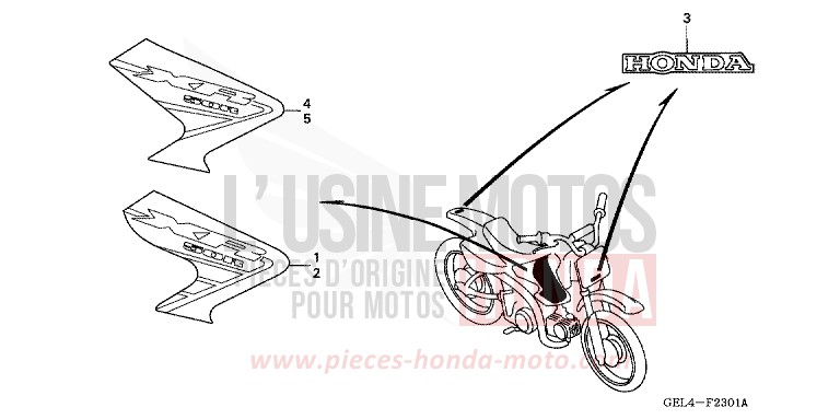 MARKE (XR50R2/3) de XR50R FIGHTING RED (R134) de 2003