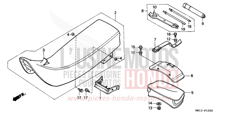 SITZ de XR600R FIGHTING RED (R134) de 1993
