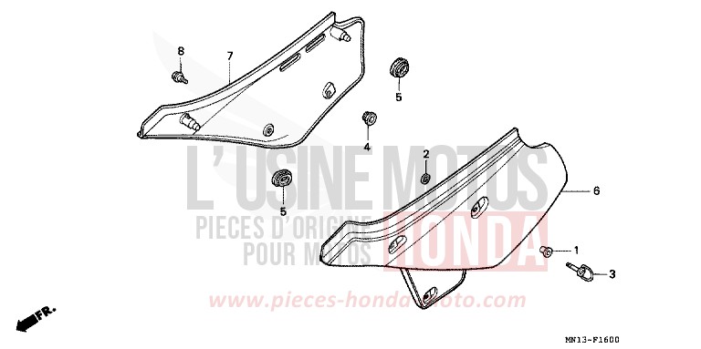 SEITENABDECKUNG de XR600R FIGHTING RED (R134) 1993
