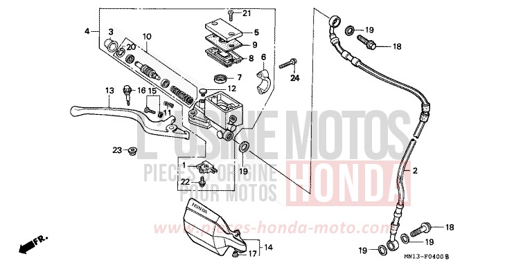 VORDERRADBREMSE de XR600R SHASTA WHITE (NH138) de 1993