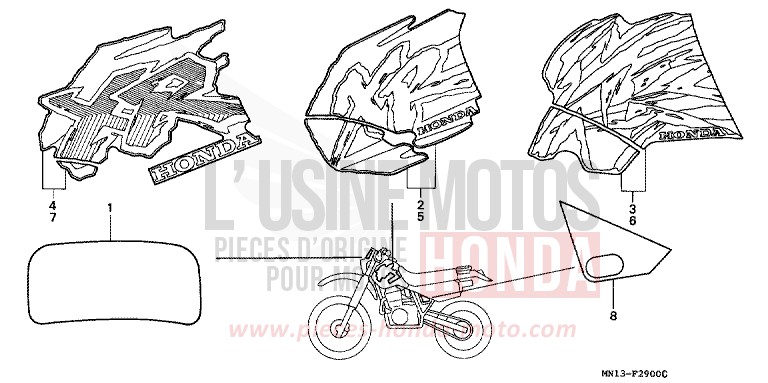 MARKE (1) de XR600R SHASTA WHITE (NH138) de 1993