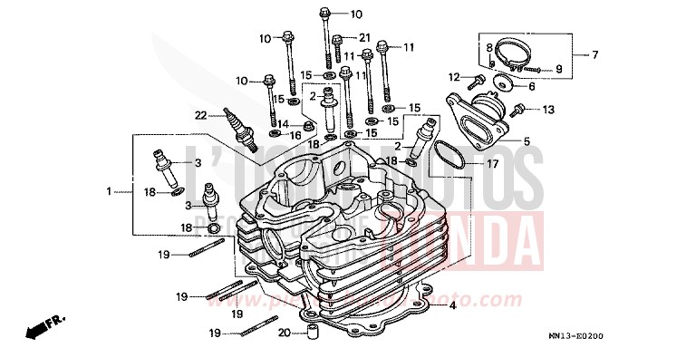 ZYLINDERKOPF de XR600R FIGHTING RED (R134) de 1994