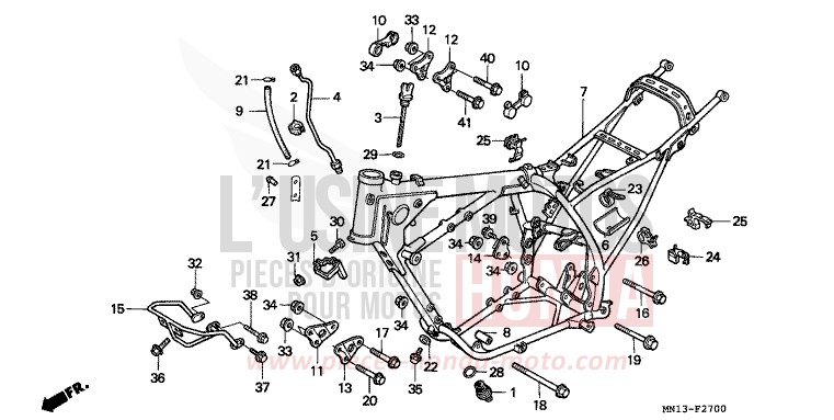 RAHMENKOERPER de XR600R FIGHTING RED (R134) 1994