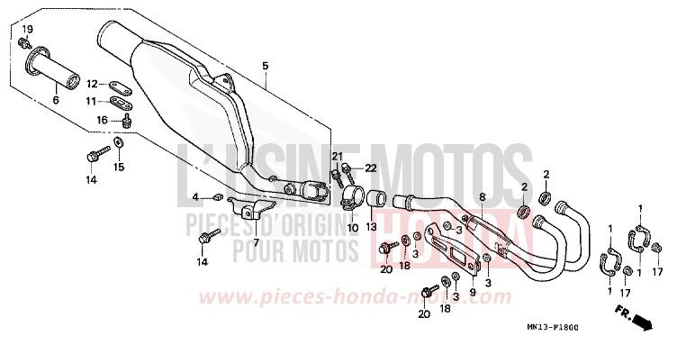 ABGAS-SCHALLDAEMPFER de XR600R SHASTA WHITE (NH138H) de 1994