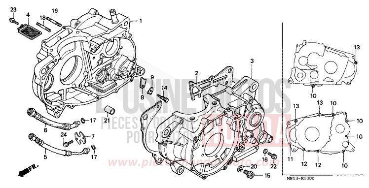 KURBELGEHAEUSE de XR600R SHASTA WHITE (NH138) de 1997
