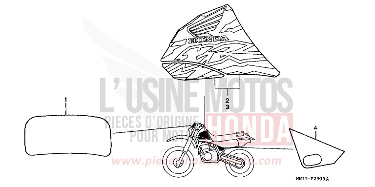 MARKE (4) de XR600R SHASTA WHITE (NH138) de 1998