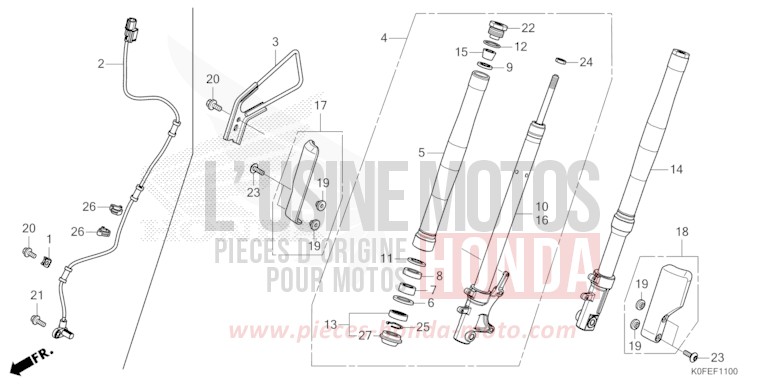 GABEL, VORNE de Monkey PEARL SHINING BLACK (NHB98) 2022