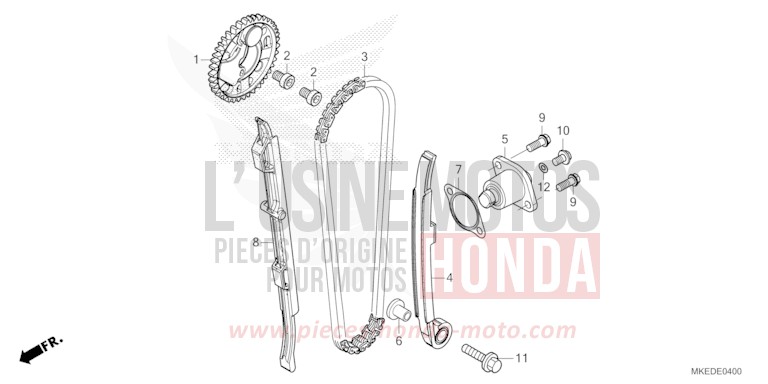 CHAINE A CAMES/TENDEUR de CRF450R EXTREME RED (R292) 2023