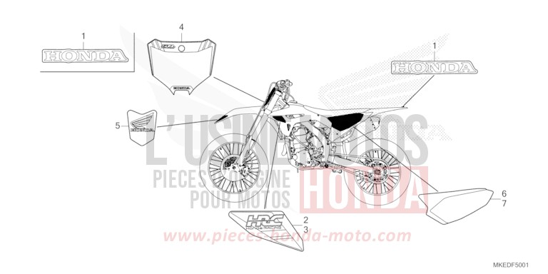 MARQUE (2) de CRF450R EXTREME RED (R292) 2023