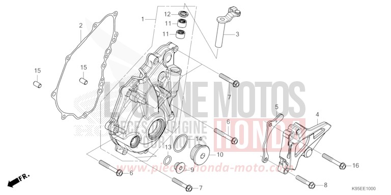 PANNEAU CARTER-MOTEUR G. de CRF250R EXTREME RED (R292) 2023