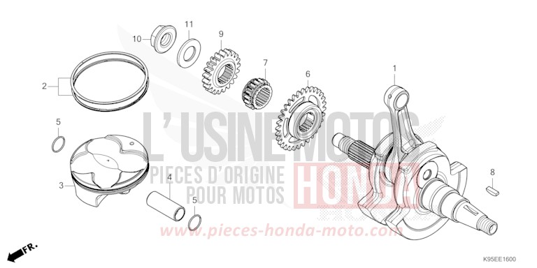 VILEBREQUIN/PISTON de CRF250R EXTREME RED (R292) 2023