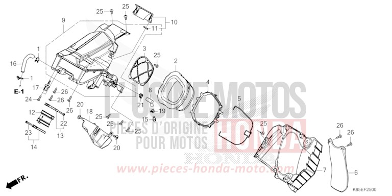 FILTRE A AIR de CRF250R EXTREME RED (R292) 2023