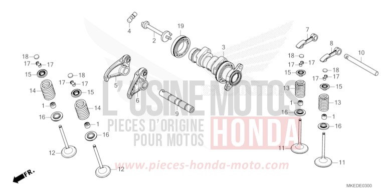 ARBRE A CAMES/SOUPAPE de CRF450R EXTREME RED (R292) 2023