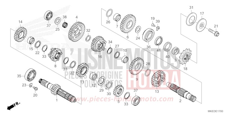 BOITE DE VITESSES de CRF450R EXTREME RED (R292) de 2023