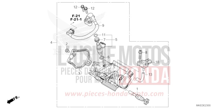CORPS DE PAPILLON de CRF450R EXTREME RED (R292) 2023