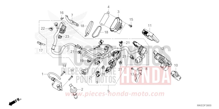 FAISCEAU DES FILS de CRF450R EXTREME RED (R292) de 2023