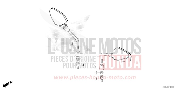 MIROIR de CB1000R GRAPHITE BLACK (NHB01) 2023