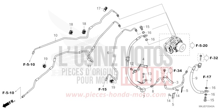 TUYAU DE FREIN/FLEXIBLE DE FREIN de CB1000R GRAPHITE BLACK (NHB01) 2023