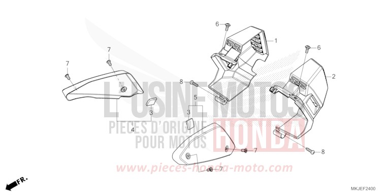 COUVERCLE LATERAL/GAINE DE CANALISATION de CB1000R GRAPHITE BLACK (NHB01) 2023