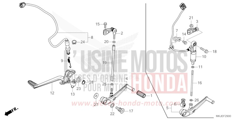 PEDALE de CB1000R GRAPHITE BLACK (NHB01) 2023