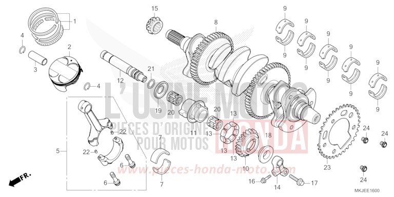 VILEBREQUIN/PISTON de CB1000R MAT JEANS BLUE MATALLIC (PB417) 2023