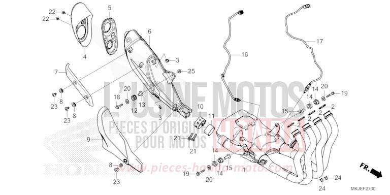 SILENCIEUX D'ECHAPPEMENT de CB1000R MAT JEANS BLUE MATALLIC (PB417) 2023