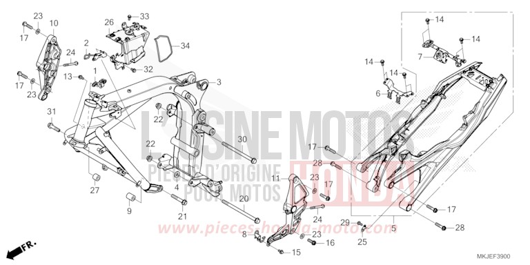 CARROSSERIE DE CHASSIS de CB1000R MAT JEANS BLUE MATALLIC (PB417) 2023