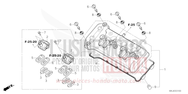 COUVERCLE DE CULASSE de CB1000R BORDEAUX RED METALLIC (R337) 2023