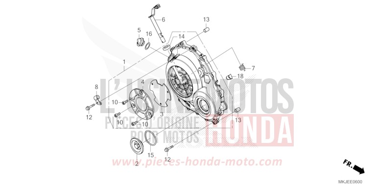 PANNEAU CARTER-MOTEUR D. de CB1000R BORDEAUX RED METALLIC (R337) 2023