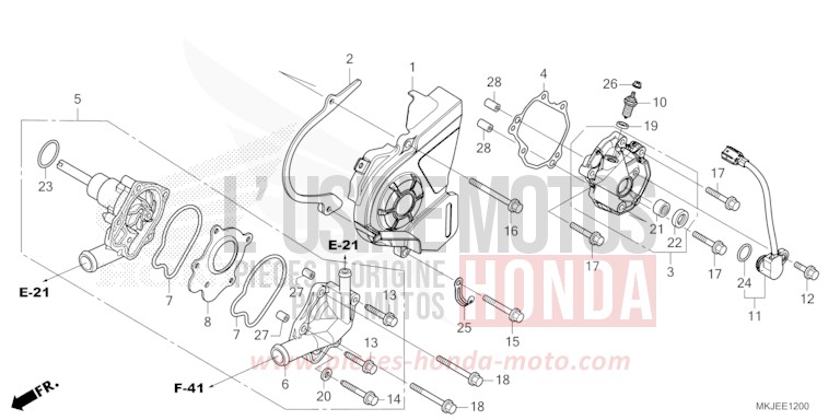 POMPE A EAU de CB1000R BORDEAUX RED METALLIC (R337) 2023