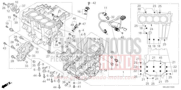 CARTER MOTEUR de CB1000R BORDEAUX RED METALLIC (R337) 2023