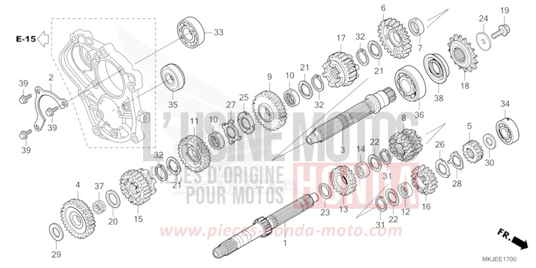 BOITE DE VITESSES de CB1000R BORDEAUX RED METALLIC (R337) 2023