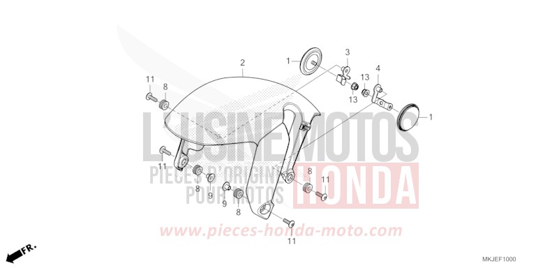 AILE AVANT de CB1000R BORDEAUX RED METALLIC (R337) 2023