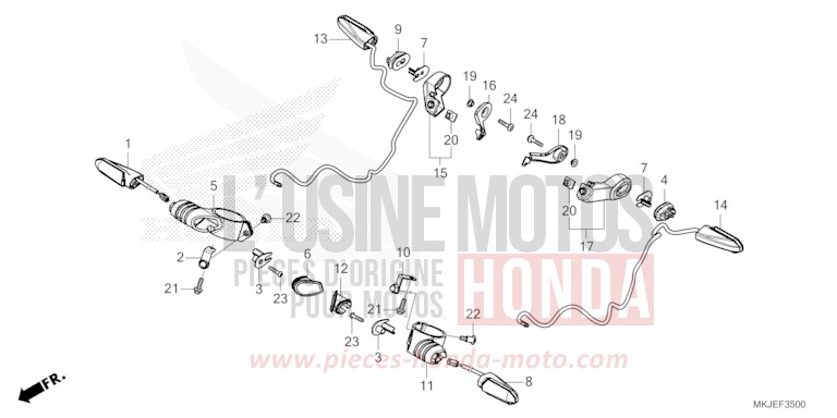 CLIGNOTANT de CB1000R BORDEAUX RED METALLIC (R337) 2023