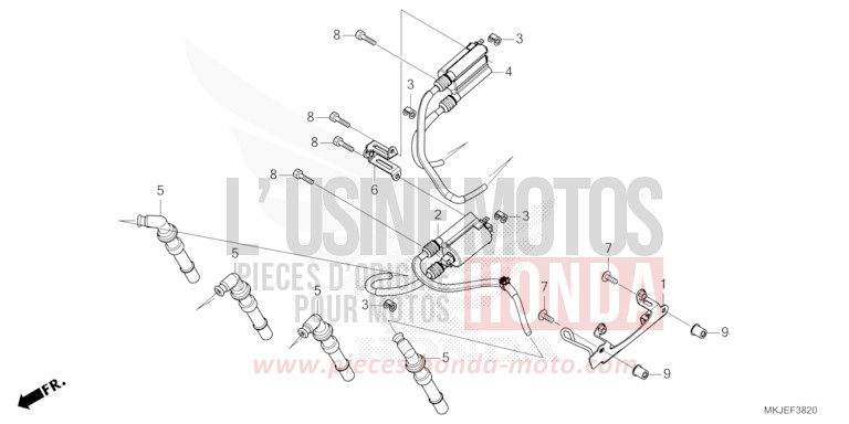 BOBINE D'ALLUMAGE de CB1000R BORDEAUX RED METALLIC (R337) 2023