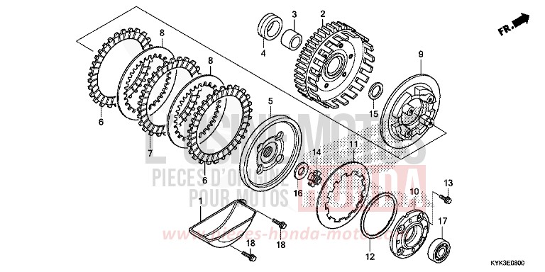 EMBRAYAGE de CRF110F EXTREME RED (R292) 2013