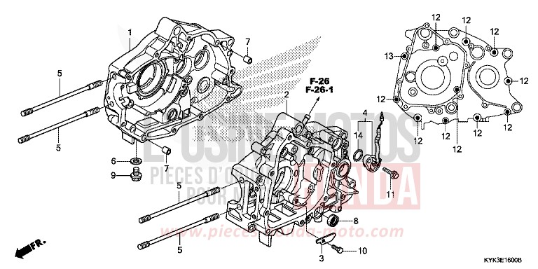 CARTER MOTEUR de CRF110F EXTREME RED (R292) 2013